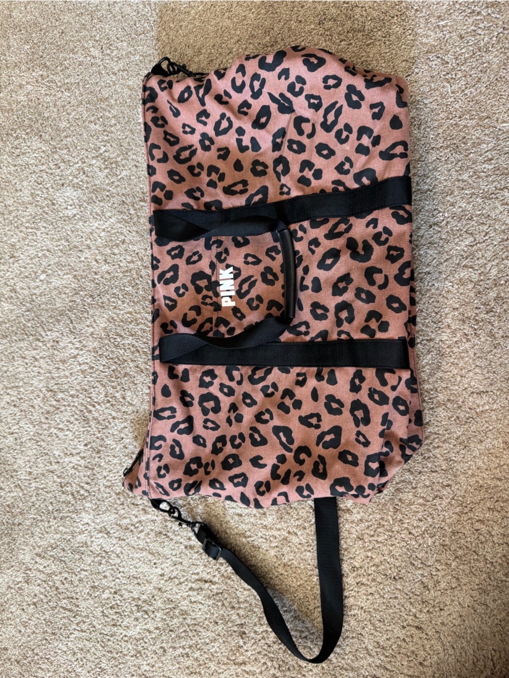 PINK Victoria's Secret Leopard Print Travel Duffel - Brown & Black
